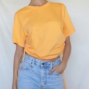 NWT The Range NYC Side Cinch Substance Jersey Cotton T-Shirt in Sunrise